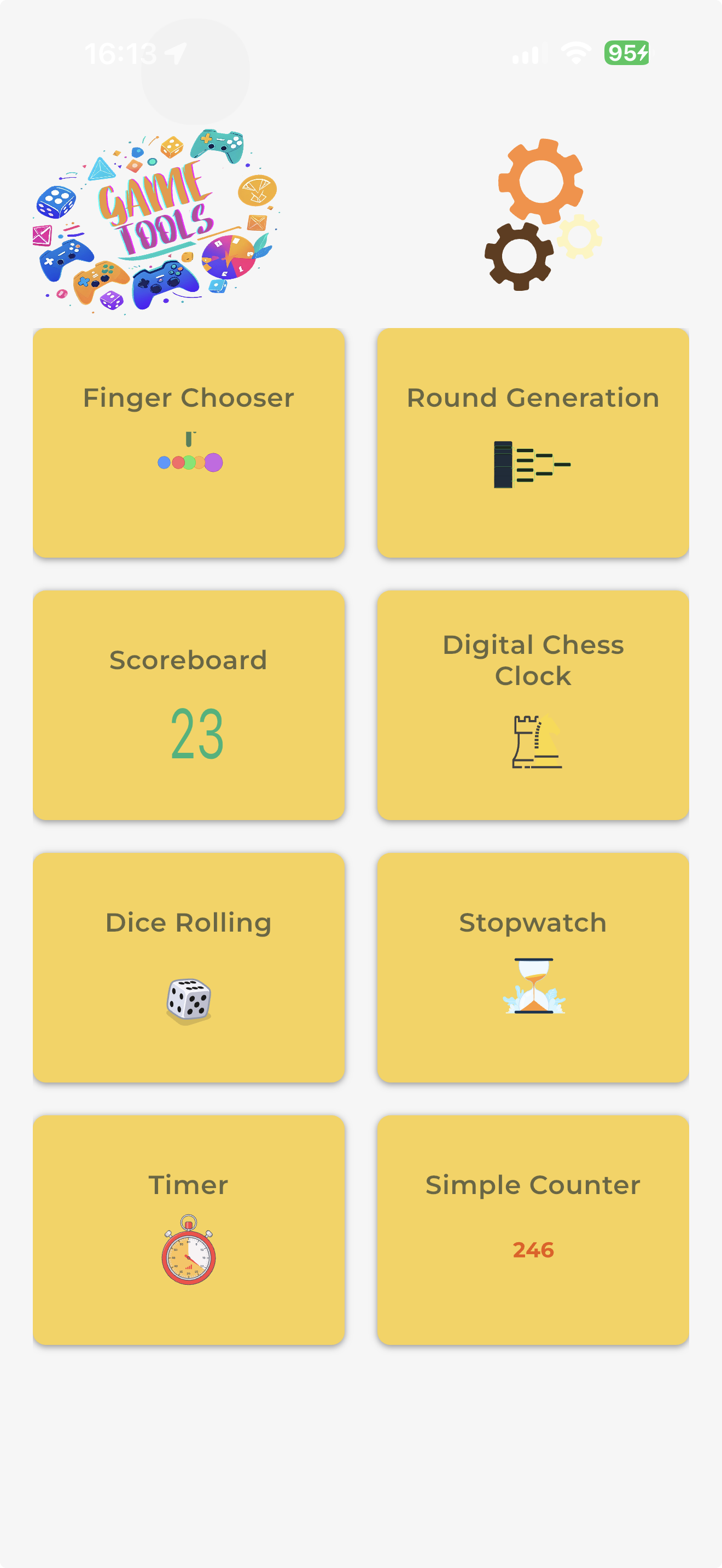Game Tools App Mockup